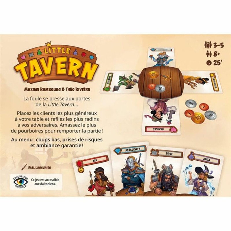 Familia jugando a Little Tavern, juego de estrategia para grupos