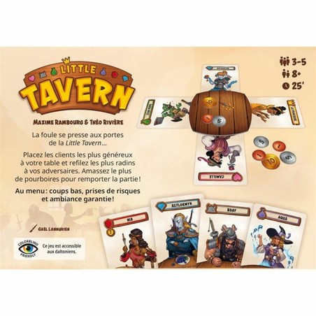 Familia jugando a Little Tavern, juego de estrategia para grupos
