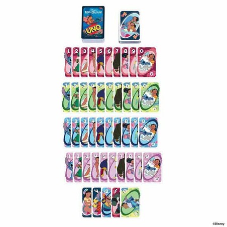 Juego de cartas niños UNO Lilo Stitch con personajes Disney