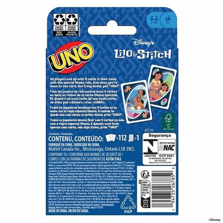Set de juego familiar Mattel UNO Lilo y Stitch multijugador