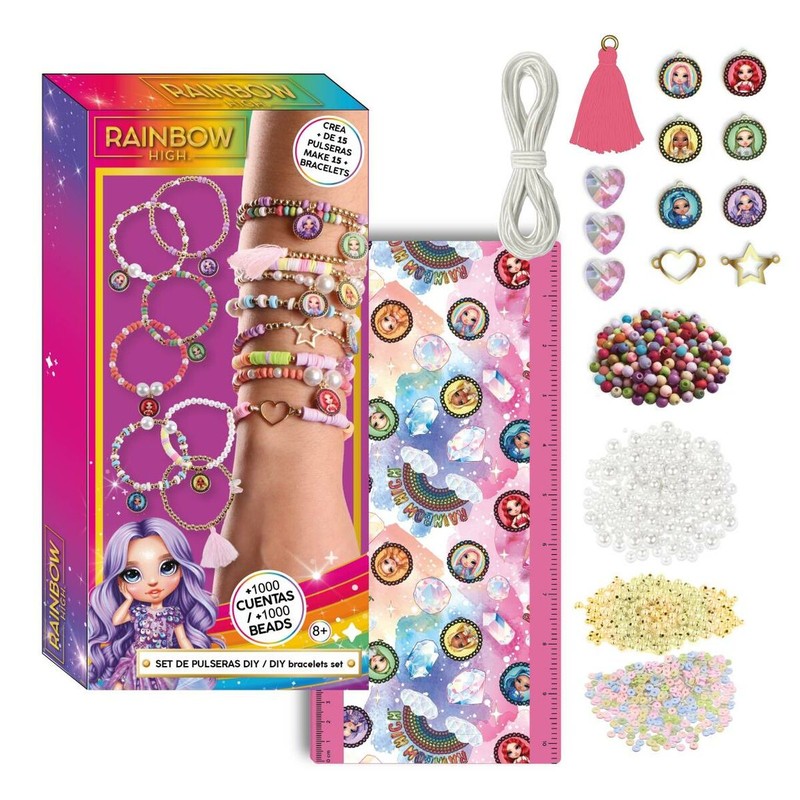 Kit Pulseras y Collares Rainbow High para niñas creativas