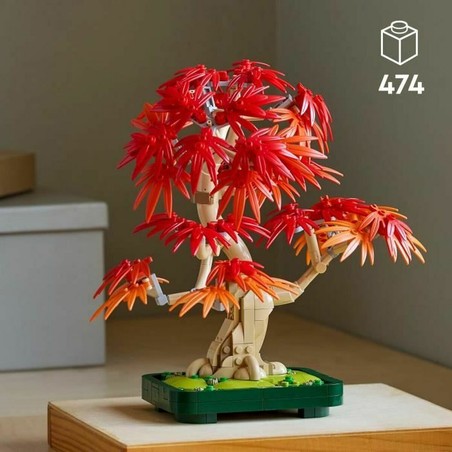 Pieza decorativa LEGO: bonsái de arce rojo en casa
