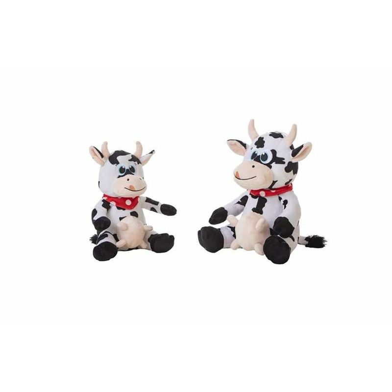 Peluche vaca niños de 32 cm, suave y blanco