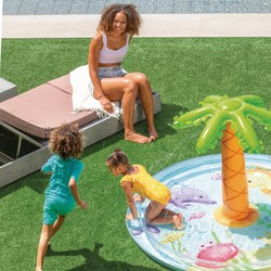 Piscina Hinchable Niños Intex 173x104cm con palmera spray. 2