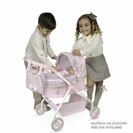 Muñeca Decuevas con accesorios imaginarios para construir con bloques madera ecológicos.
