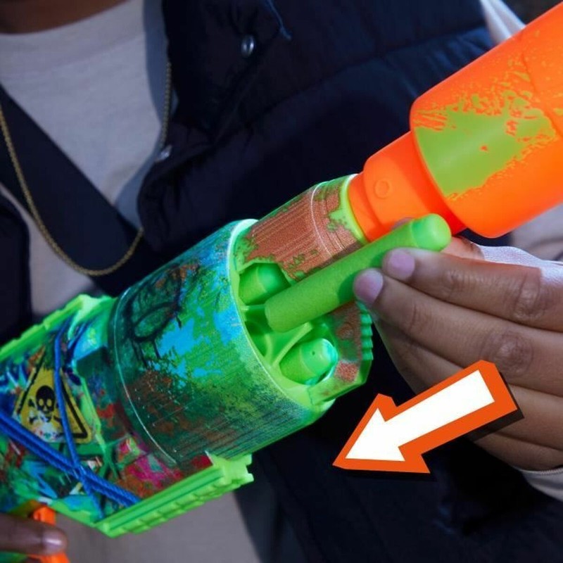 Peonza batalla niños estilo Nerf, lanzamiento preciso y divertido