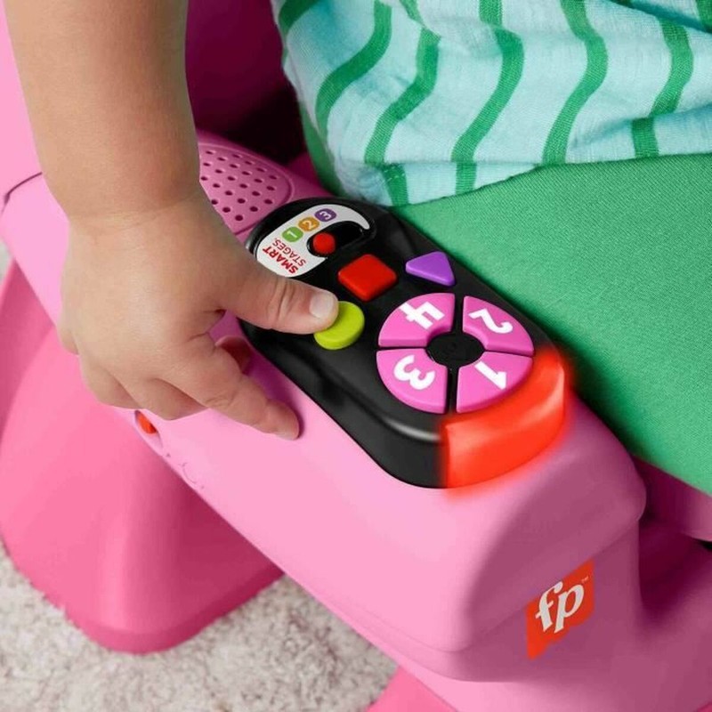 Set construcción educativo: Bebé jugando en silla Fisher-Price rosa