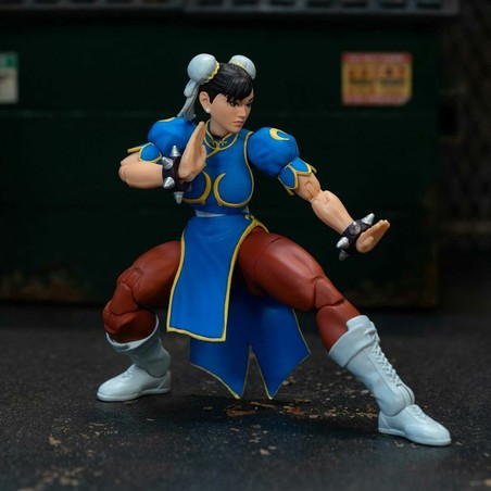 Street Fighter Chun-Li, figura azul y multicolor