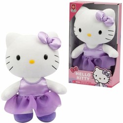 Peluche Hello Kitty con vestido violeta de satén, ideal para un regalo infantil 2