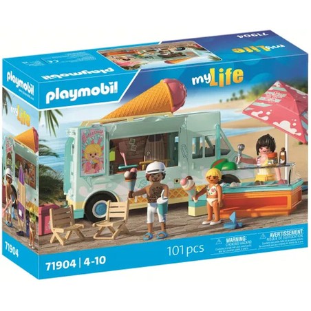 Juguetes construcción niños Playmobil Food Truck Heladería y Surf completo