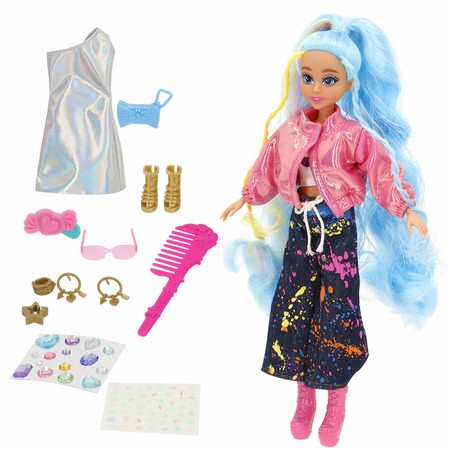 Muñeca que fomenta la creatividad con su melena azul