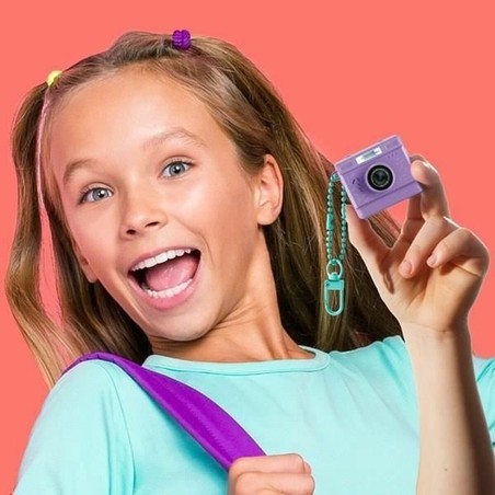 Cámara digital vintage para niños, inmortaliza creaciones con bloques madera ecológicos