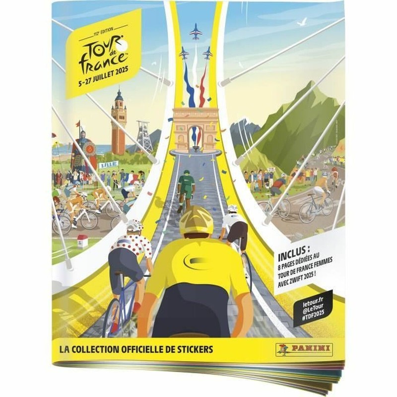 Detalle de los cromos de ciclismo Panini, mostrando ciclistas del Tour 2025.