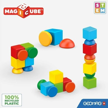Set construcción educativo Geomag Magicube, piezas apilables para bebés