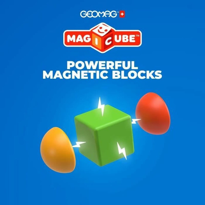 Juguete construcción motricidad fina Geomag, bloques de plástico reciclado
