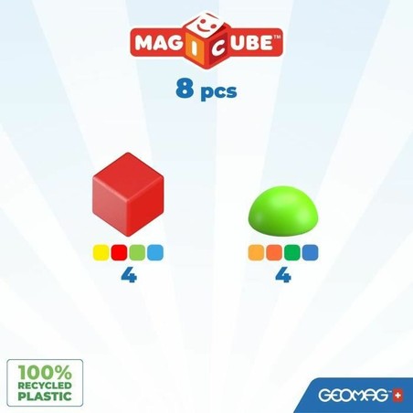 Bloques apilables bebé Geomag Magicube, juego magnético multicolor