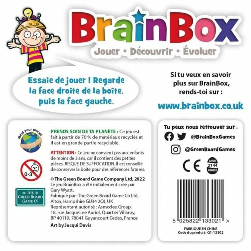 BrainBox Asmodee Niños juego aprendizaje bilingüe español francés