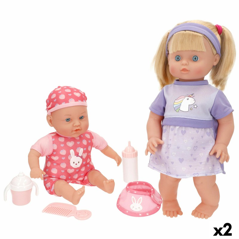 Muñecas bebé Colorbaby con biberón y accesorios para jugar