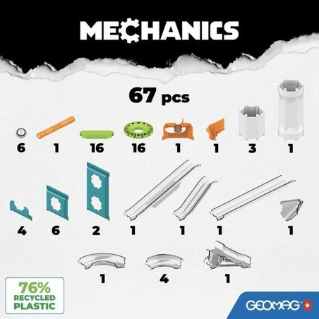 Componentes del set construcción Geomag GMV00, listo para montar