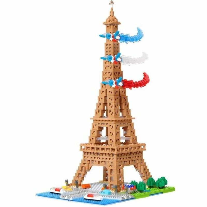 Detalle de construcción Nanoblock Tour Eiffel piezas de plástico