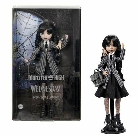 Muñeca Monster High HXJ04 con estilo Miércoles Addams