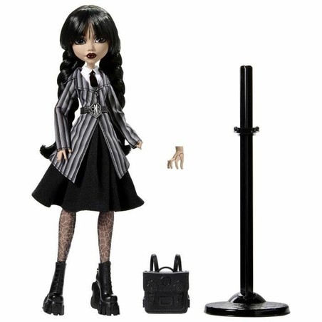 Detalle de muñeca Monster High original con uniforme gótico