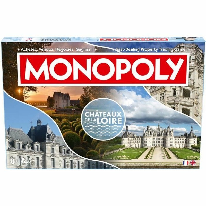 Caja del Monopoly Castillos Loira, un juego mesa educativo