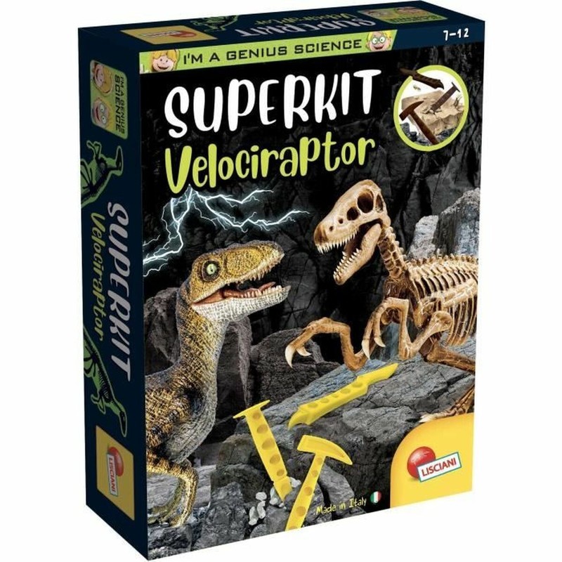 Juguetes construcción niños kit Velociraptor Lisciani excavación