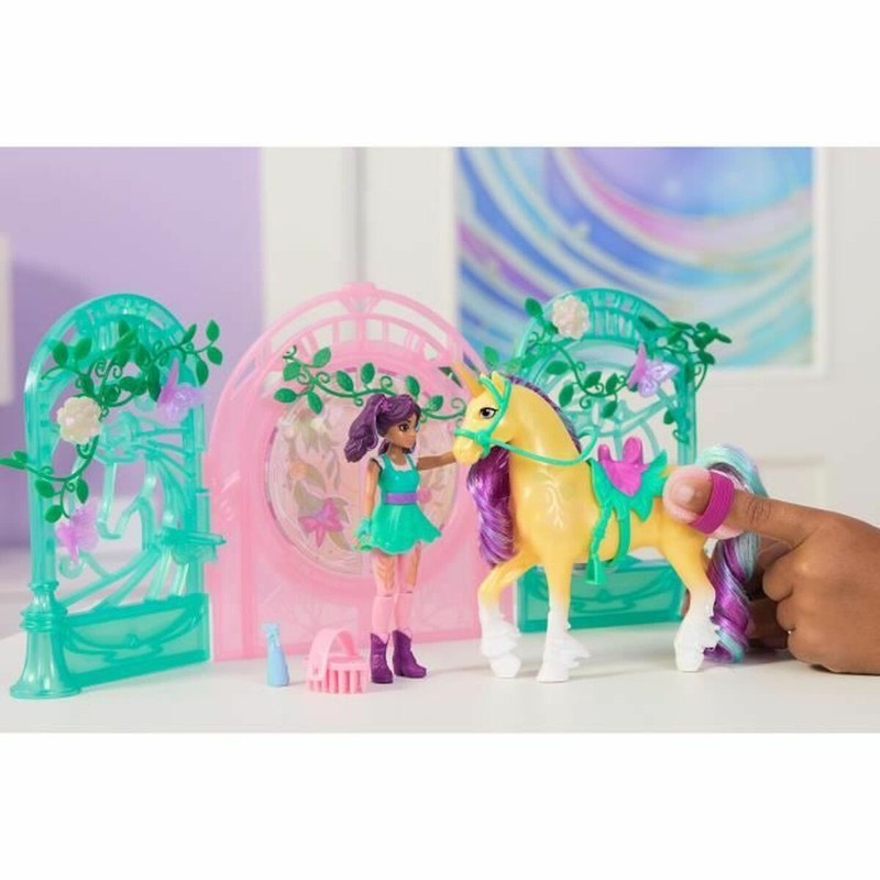Mini muñeca Ava y unicornio Brizna: set construcción educativo para imaginación