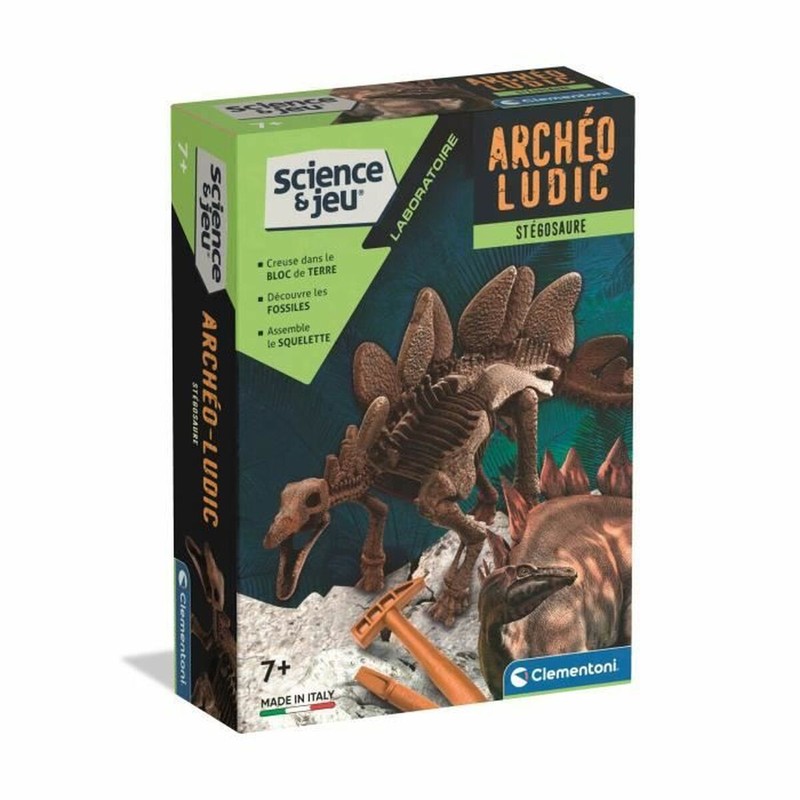 Juguetes construcción niños excavando estegosaurio Clementoni