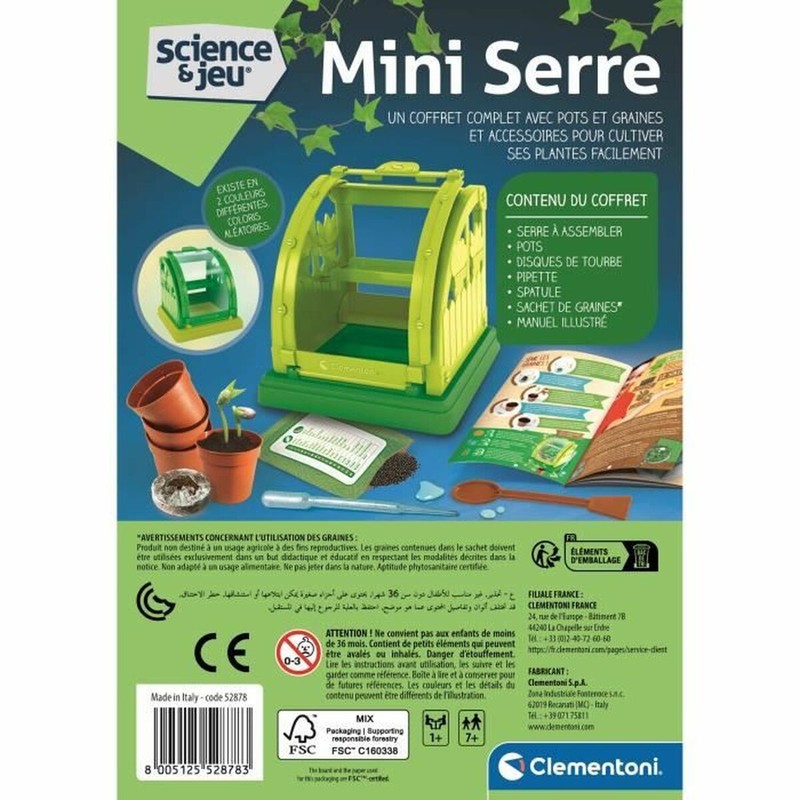 Set construcción educativo Clementoni: Invernadero para experimentar botánica