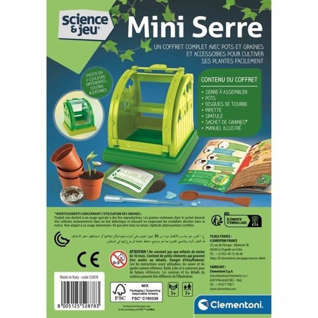 Set construcción educativo Clementoni: Invernadero para experimentar botánica