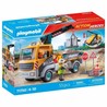 Juguetes construcción niños: Camión Grúa Playmobil 71750 Azul en acción.