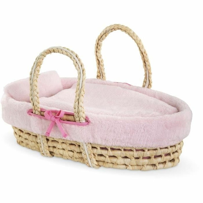 Cuna peluche rosa Corolle para muñecas, set construcción educativo de ambientes