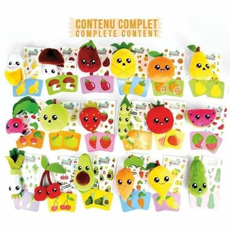 Figuras felpa frutas y verduras para juego sensorial