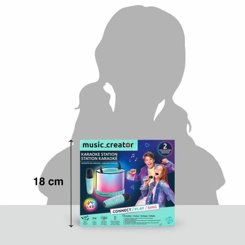 Altavoz karaoke inalámbrico con luces, ideal para bloques construcción infantiles de sonido