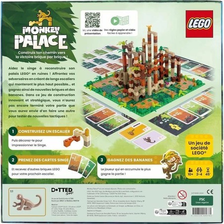 Niños jugando al juego de mesa Lego Monkey Palace con amigos