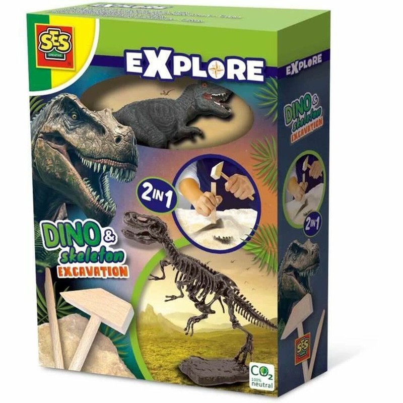 Juguetes construcción niños excavando esqueleto T-rex SES Creative