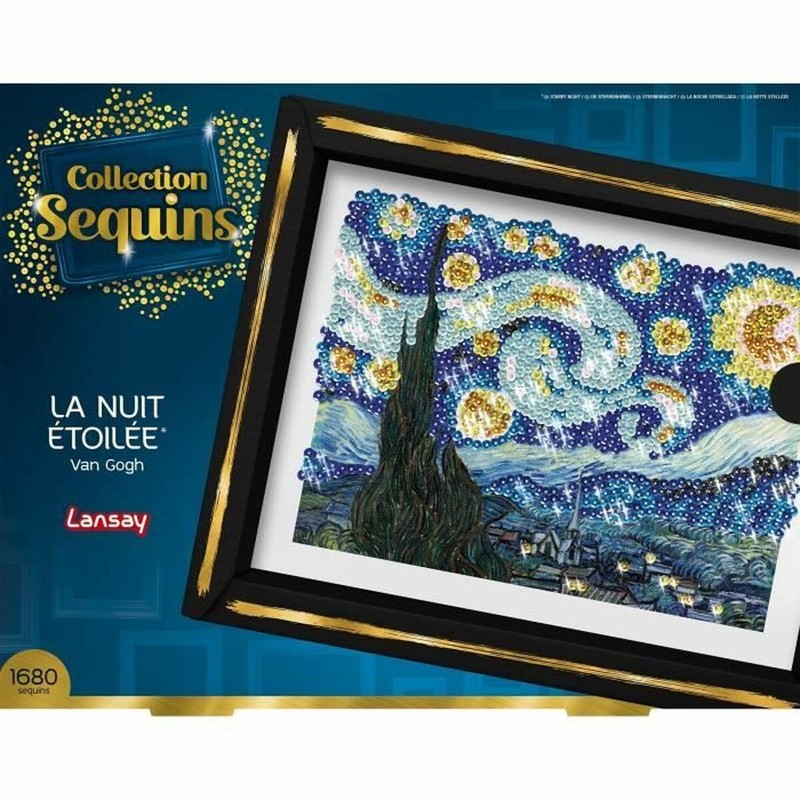 Set pintura niños: obra de Van Gogh con lentejuelas decorativas