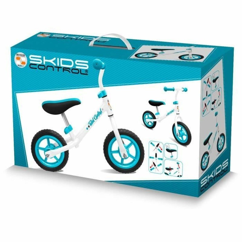 Bloques construcción infantiles: Niño disfrutando de su correpasillos azul resistente.
