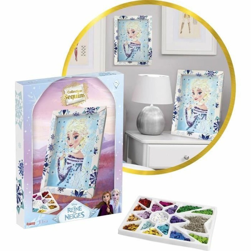 Kit manualidades infantil Lansay con lentejuelas para crear arte de Elsa.