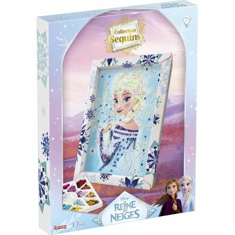 Detalle del set de manualidades de lentejuelas de Frozen, multicolor.