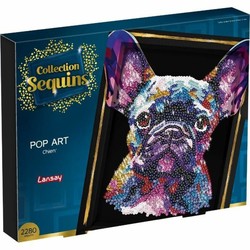 Manualidades niños Lansay Kit Lentejuelas Perro Pop Art