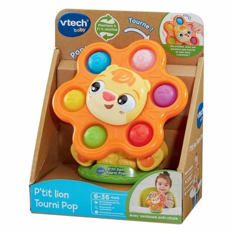 Peluche de sostenibilidad para bebé Vtech con diseño de león