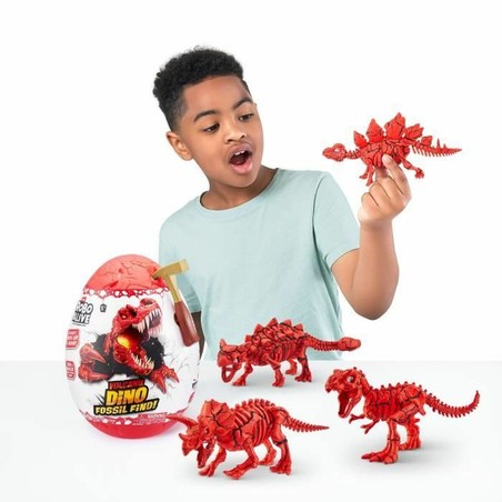 Set construcción educativo de dinosaurios con volcán y herramientas de excavación