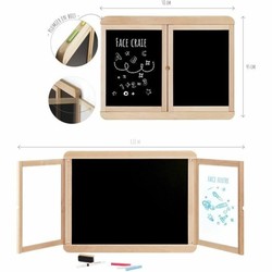 Pizarra doble cara niños Jeujura de madera, ideal para dibujo y aprendizaje