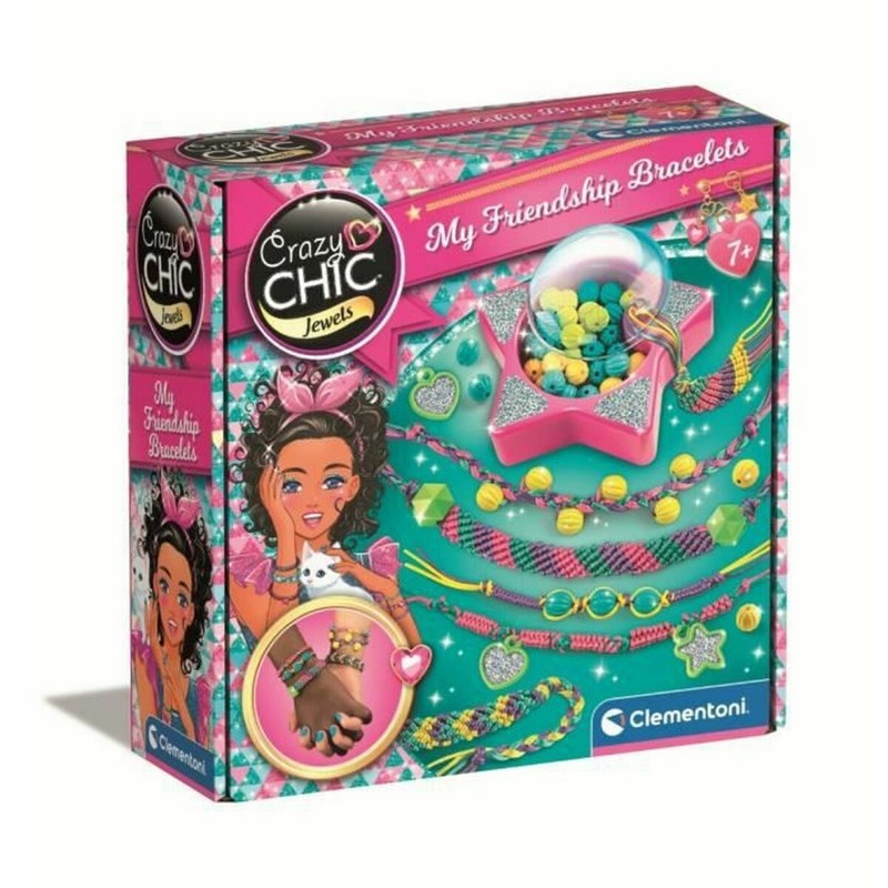 Kit creación pulseras niños Clementoni, con abalorios y hilos