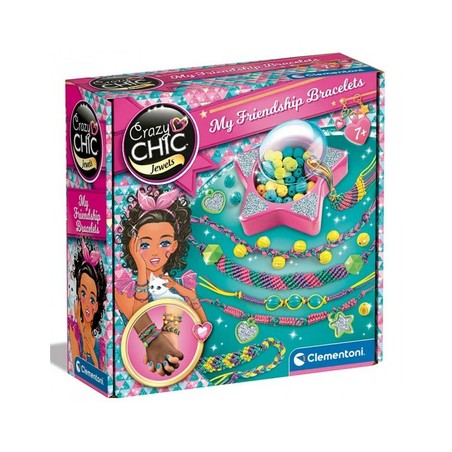 Envase del kit creación pulseras Clementoni mostrando posibles diseños