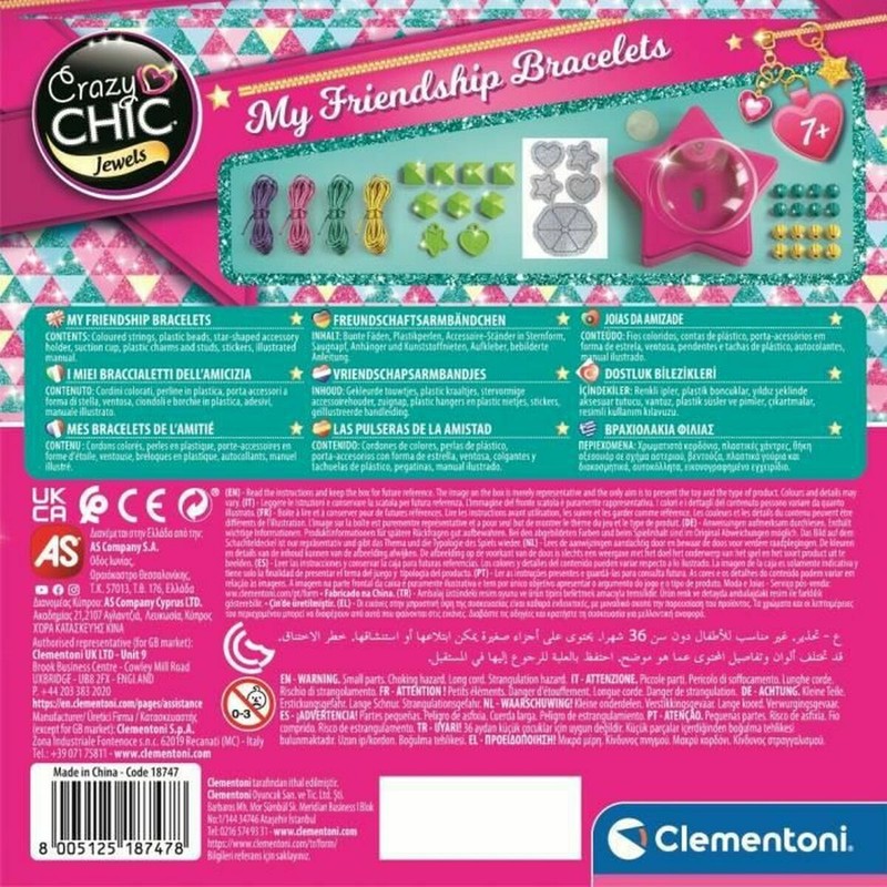 Juego de manualidades infantiles para crear pulseras coloridas