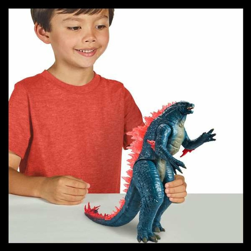 Godzilla en acción, entre bloques construcción infantiles